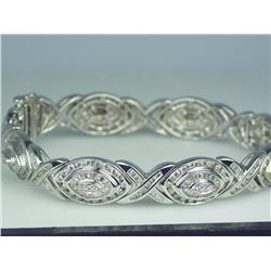 Sensational 14 karat white gold ladies custom  made bracelet weighing over one ounce fine  set with 