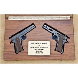 Lot consisting of two important model 1911A1  .45 ACP caliber semiautomatic pistols by  Union Switch