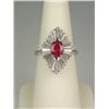 Image 1 : Very high quality Platinum ladies ballerina  design ring set with a center very fine blood  Red Ruby