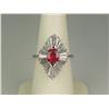 Image 4 : Very high quality Platinum ladies ballerina  design ring set with a center very fine blood  Red Ruby