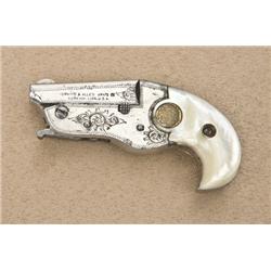 Hopkins and Allen Vest Pocket single shot  derringer, .22 cal., 1-3/4” barrel, engraved  frame and t