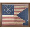 Image 1 : Union Cavalry Guideon, swallow tail shape,  measuring approx. 29” by 36”. Framed for  display. The f