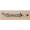 Image 1 : High quality Mexican late 19th to early 20th  century Bowie knife showing beautifully  engraved blad