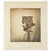 Image 1 : Original etching of French trapper in beaded  buckskins, hand signed by Michael Coleman, #2  of 25, 