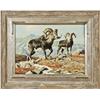 Image 1 : Original oil painting on board entitled Stone  Sheep by Ken Carlson, 14”h by 18-1/2”w,  nicely frame
