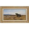 Image 1 : Original oil painting on board entitled Cape  Buffalo, by Wilhelm Kuhnert, circa approx  1912, appro