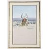 Image 1 : Original gouache by Michael Coleman  portraying American Indian in fancy  headdress, transposed onto