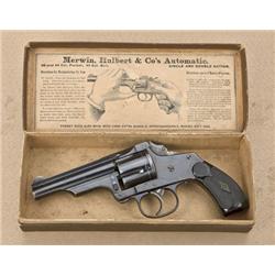 Merwin & Hulbert double-action pocket  revolver, .38 centerfire caliber, 5-shot  cylinder, blued fin