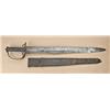 Image 1 : Early cutlass, probably American, measuring  27-1/2” overall with 22-1/2” flared blade,  iron guard,