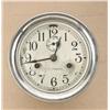 Image 1 : Old Seth Thomas circular ship’s clock, nickel  over brass, approx. 7” diameter, hour,  minute and se