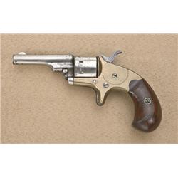 Colt Open Top Pocket Model revolver, .22  cal., 2-1/2” barrel, nickel finish, brass  frame, wood gri