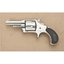 Remington No. 4 spur trigger revolver, .38  cal., 2-1/2” round barrel, nickel finish,  checkered har