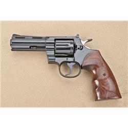 Colt Python Model DA revolver, .357 cal., 4”  ventilated rib barrel, blue finish, custom  finger gro