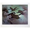 Image 1 : Lot of 10 prints consisting of: A) Matted  print of "California Snow Geese in Flight" by  Peter Scot