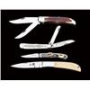 Image 1 : Lot of four contemporary folding knives  including a Queen Steel #39 two blade,  approx. 5” overall 