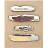 Image 2 : Lot of four contemporary folding knives  including a Queen Steel #39 two blade,  approx. 5” overall 