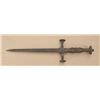 Image 1 : All iron hand-forged dagger, probably  Italian, circa 1600 to 1750, showing turned  and wrought quil