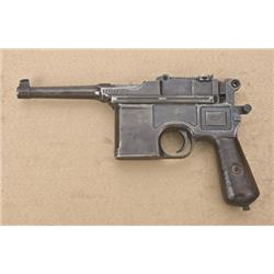 Mauser Broomhandle Bolo commercial, .30  caliber, blue finish, wood grips, serial  #588906, import m