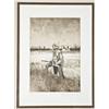 Image 1 : Original hand-pulled etching by noted western  artist Michael Coleman of indian with musket  in snow