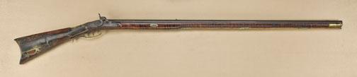 Full stock percussion plains rifle by W. S. Hawken, showing pierced ...