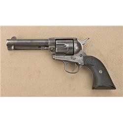 Colt Single Action Army revolver, .44-40  caliber, 4-3/4” barrel, brown patina finish  with traces o