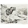 Image 1 : Original hand-signed etching by Carl Rungius,  also inscription “to Charlie Reed from CR”  in left c