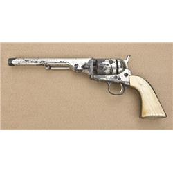 Colt Model 1872 Open Top cartridge revolver,  .44 RF cal., 7-1/2” round barrel, nickel  finish, rais