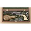 Image 1 : Colt 3rd model Dragoon with rare 8” barrel,  brown patina finish, raised carved ivory  grips showing