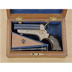 Sharps patent .30 caliber rimfire pepperbox  derringer by Tipping & Lauden, serial #1177.  Finely En