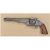 Image 1 : Smith & Wesson 1st model American, .44  caliber single-action revolver, 8” barrel,  blue finish, woo