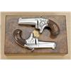 Image 2 : Pair of Colt #2 derringers, .41 caliber  rimfire, nickel plated, British proofed,  original checkere