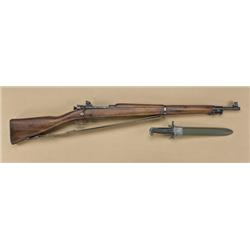 U.S. model 1903-A3 military-issue rifle by  Remington, .30-06 caliber, with bayonet,  scabbard, and 