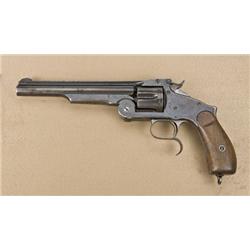 Smith & Wesson 2nd model or Old Russian  revolver, .44 caliber, 7” barrel, blue  finish, wood grips,