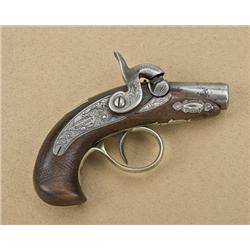 Henry Deringer “Peanut” size, .36 caliber  percussion, 1-1/4” barrel, 4-3/8” overall,  grey patina f