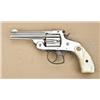 Image 1 : Smith & Wesson double-action .38 caliber 3rd  model revolver, nickel plated, medallion  pearl grips,