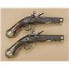 Image 1 : Pair of ornate Miquelet style flintlock  pistols, circa approx. 18th to early 19th  century. Finely 