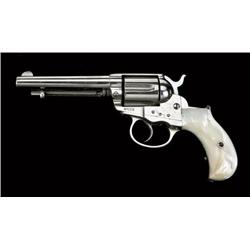 Colt model 1877 Thunderer, .41 caliber,  4-1/2” barrel, pearl grips,  serial #20975.  The Colt shows