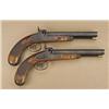 Image 1 : Pair of large bore double-barrel Howdah style  percussion pistols signed Nowotny in Wien  (Vienna). 