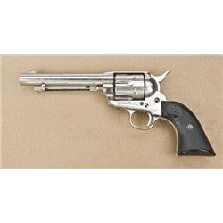 Colt Single Action Army revolver, .45  caliber, 5-1/2” barrel, factory nickeled,  hard-rubber grips,