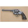 Image 1 : Colt Army Special DA revolver, .38 cal., 6”  round barrel, blue finish, checkered hard  rubber grips