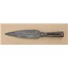 Image 1 : Forged iron lance head, Spanish colonial  type, 11-1/2” overall, dark brown patina  finish, some lig