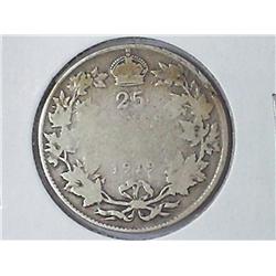 1919 CANADA 25 CENTS (SILVER)