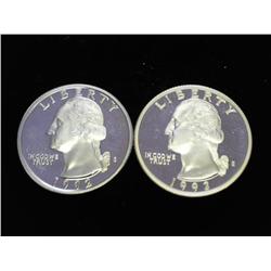 1982-S & 93-S WASHINGTON SILVER QUARTERS PROOF