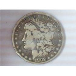 1891-CC MORGAN SILVER DOLLAR