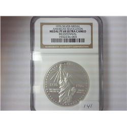 1976 SILVER MEDAL AMERICAN REVOLUTION NGC PF68