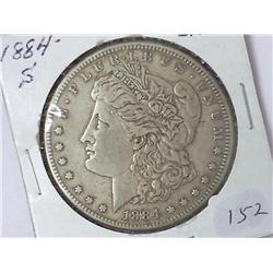 1884-S MORGAN SILVER DOLLAR