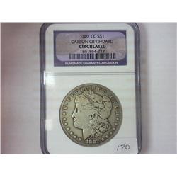 1882-CC MORGAN SILVER DOLLAR NGC CIRCULATED