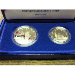 1986 US MINT LIBERTY 2 COIN PROOF SET