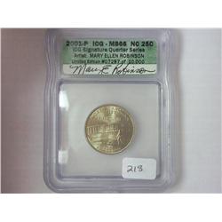 2001-P NC QUARTER ICG MS66