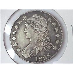 1828 BUST HALF DOLLAR SQUARE BASE 2 (EXTRA FINE)